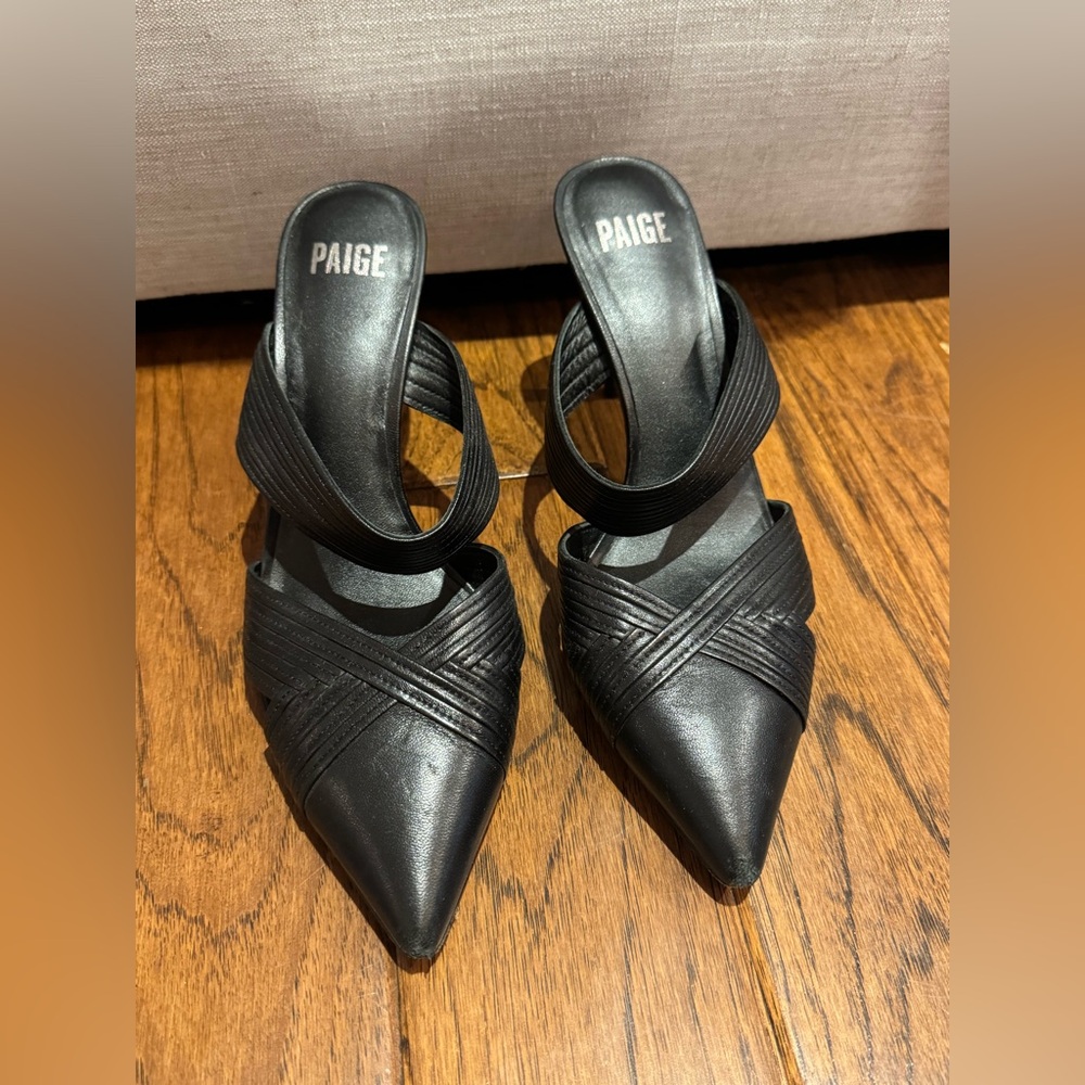 Paige Black Stiletto Mule